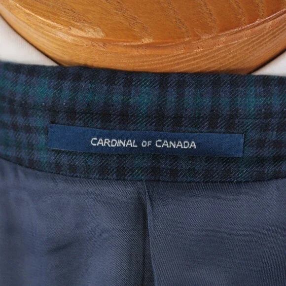 Cardinal of Canada NWT 100% Wool Sport Coat Size 42R US In Blues w/ Teal Plaid